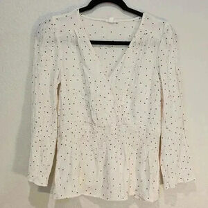 E&M Long Sleeve Polka Dot  Blouse Size S